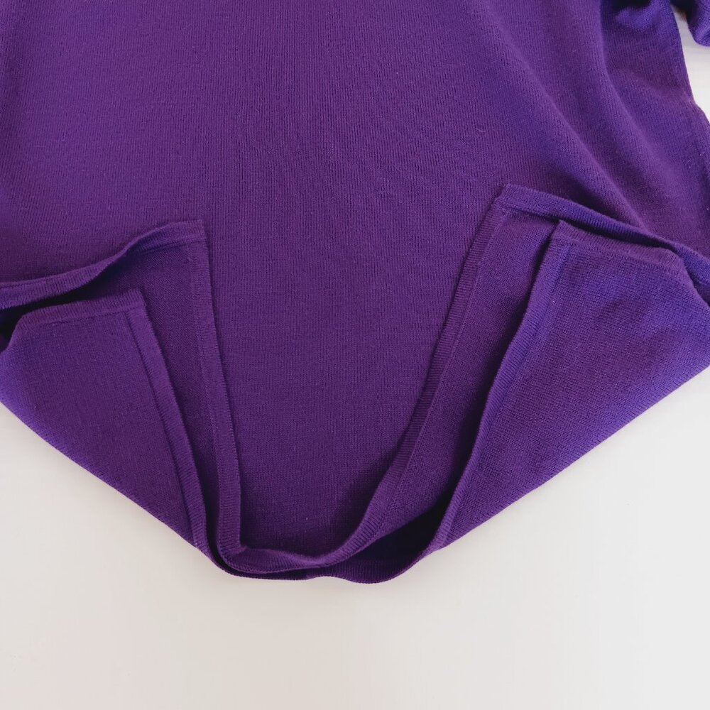 Bob Mackie's Women's Purple Beaded and Embroidered Scarf Sweater Size S - Picture 10 of 15